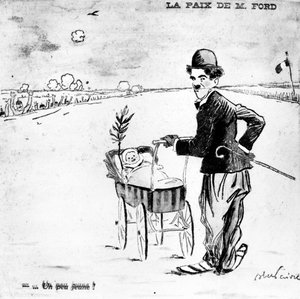 「ミスターフォードの平和」、新聞の表紙の似顔絵、「L&39;Echo de Paris」、1915年12月19日 作： Jules Abel Faivre